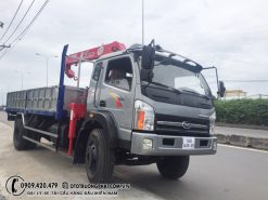 Xe cẩu Cửu Long 7 tấn thùng dài 6,1m lắp cẩu Unic