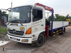 Xe tải cẩu Hino 6,4 tấn thùng 6,1m đời 2012