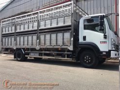 Xe tải Isuzu FRR 6.5 tấn thùng chở gia súc 2 tầng có bửng nâng