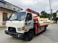 Hyundai 110XL kéo chở xe gắn cẩu Unic URV344 - Mới